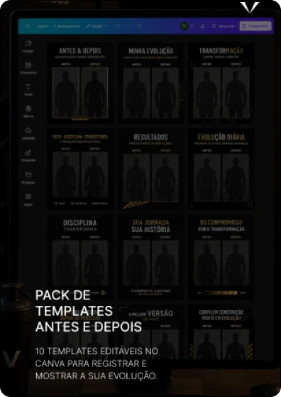 Imagem do Plano V-Shape mostrando resultados antes e depois da transformação.